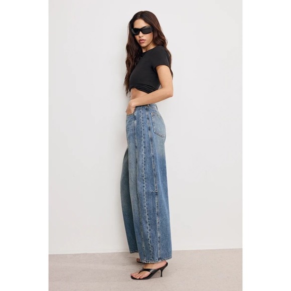 Good American Extreme Barrel Leg Jeans NWT High Rise Baggy Wide Fit Size 10 - Picture 4 of 7